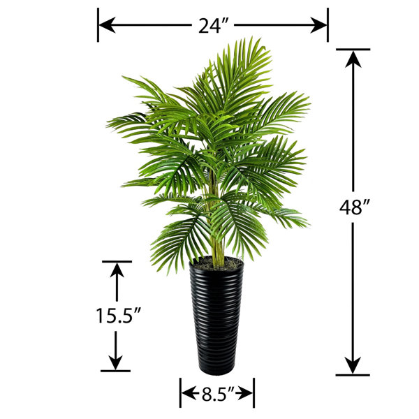 Sol 72 Outdoor™ 48'' Faux Palm Plant in Metal Pot & Reviews Wayfair